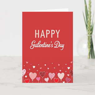 Happy Galentines Day Hearts Pattern Card