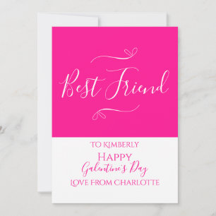 Happy Galentine's Day Hot Pink  Holiday Card