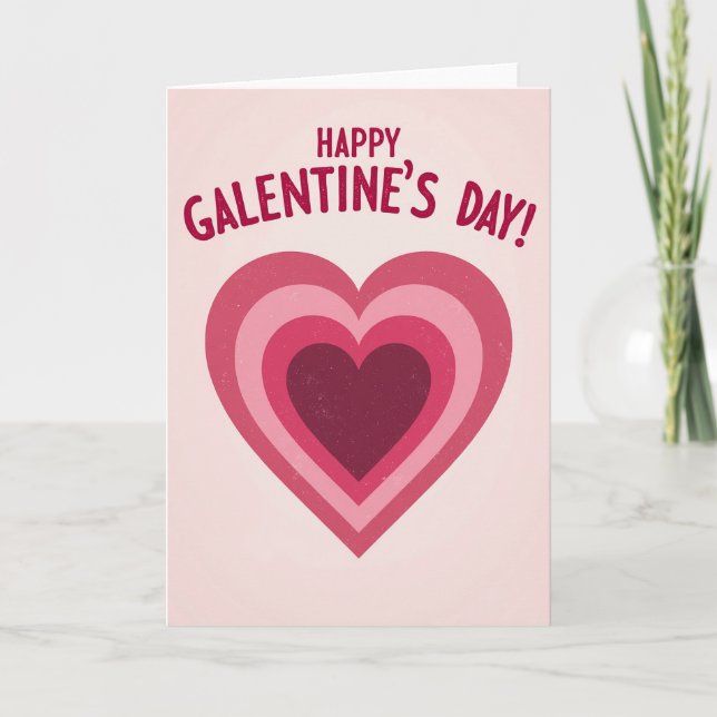 Happy Galentines Day Layered Heart Card (Front)