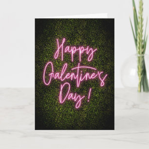 Happy Galentine's Day Neon Sign Valentine's Day Card