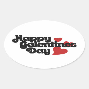 Happy Galentines Day Oval Sticker