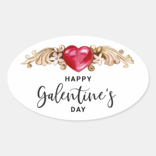 Happy Galentines Day Oval Sticker