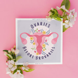 Happy Galentine's Day Ovaries Before Brovaries Holiday Card
