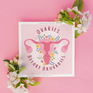 Happy Galentine's Day Ovaries Before Brovaries Holiday Card