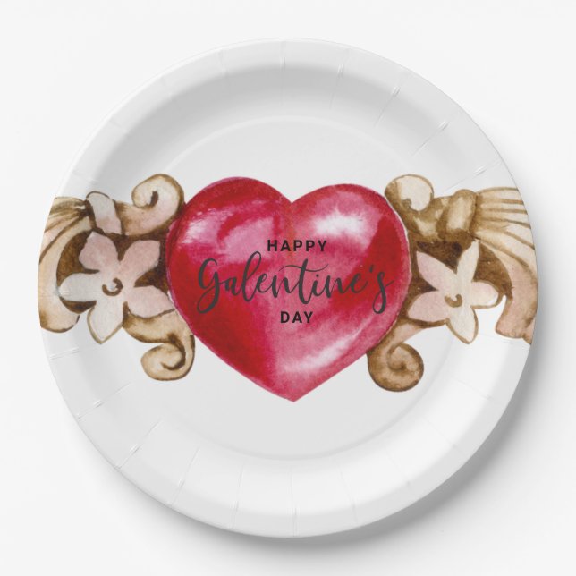 Happy Galentines Day Paper Plate (Front)