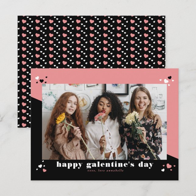 Happy Galentine's Day Photo  Holiday Postcard (Front/Back)