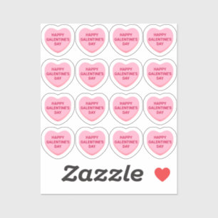 Happy Galentine's Day pink 16 conversation hearts
