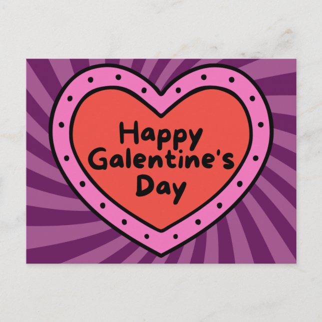Happy Galentine's Day Platonic Valentine Postcard (Front)