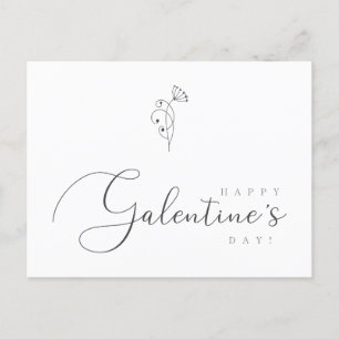 Happy Galentines Day Quote Botanical Postcard