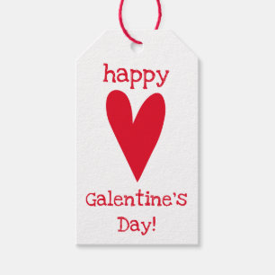 Happy Galentine's Day! Red Heart Gift Tags
