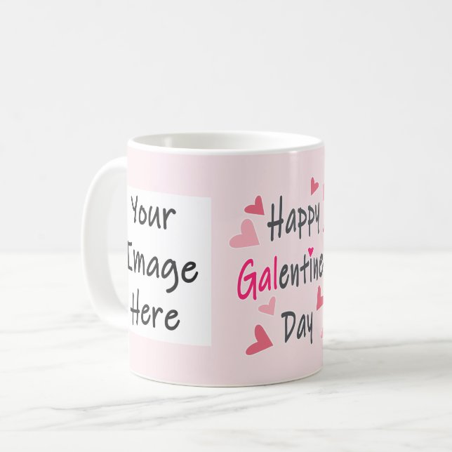 Happy Galentine's Day Valentine's Day Personalised Coffee Mug (Front Left)