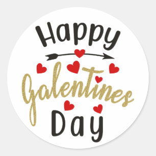 Happy Galentines Day Valentines Love Friendships Classic Round Sticker