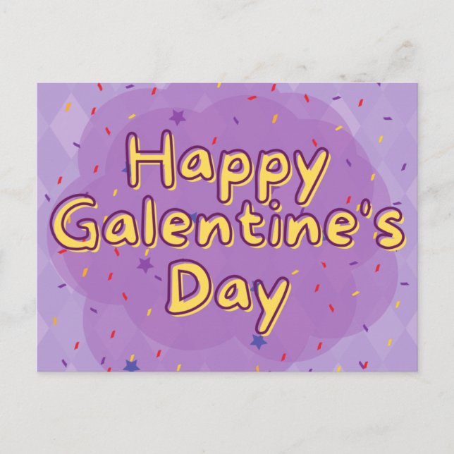 Happy Galentine's Platonic Valentine Postcard (Front)
