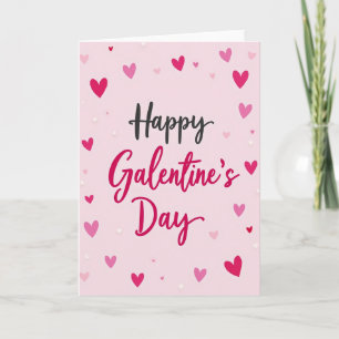 Happy Galentines Scattered Heart Card