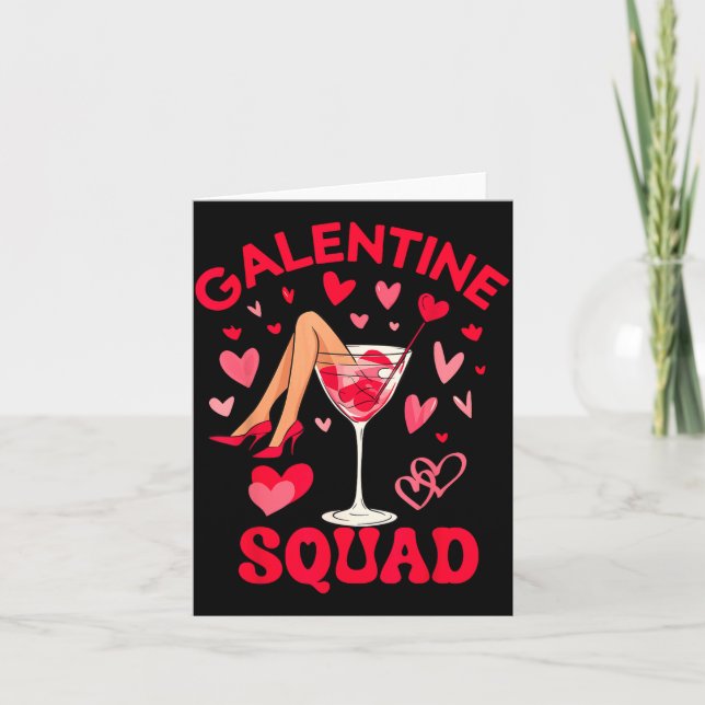 Happy Galentines Squad Valentine's Girls Day Febru Card (Front)
