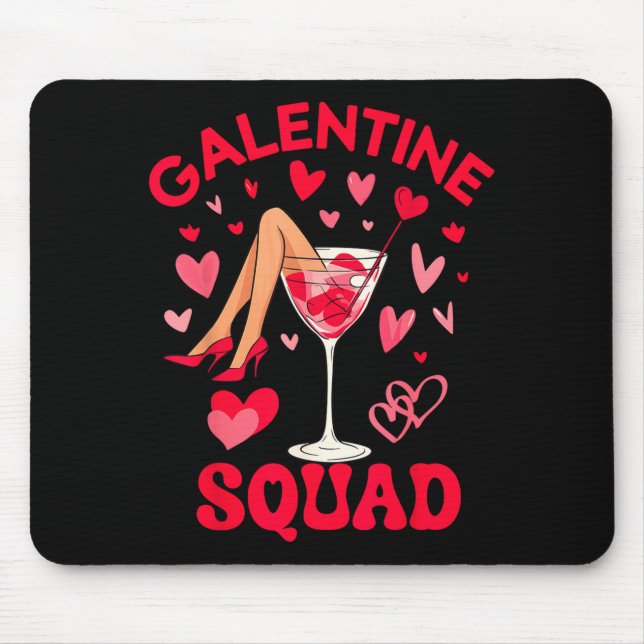 Happy Galentines Squad Valentine's Girls Day Febru Mouse Mat (Front)