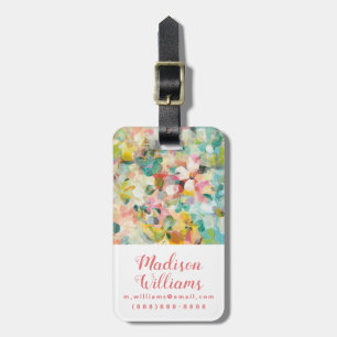 Happy Garden Soft Pastel Petals Luggage Tag