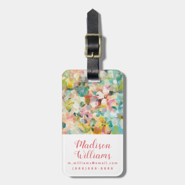 Happy Garden | Soft Pastel Petals Luggage Tag (Front Vertical)