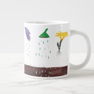 Happy Gardening Season Gardener Illustration Large Coffee Mug
