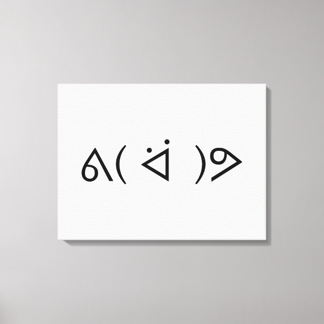 Happy Gary ᕕ( ᐛ )ᕗ Meme Emoticon Emoji Text Art Canvas Print (Front)