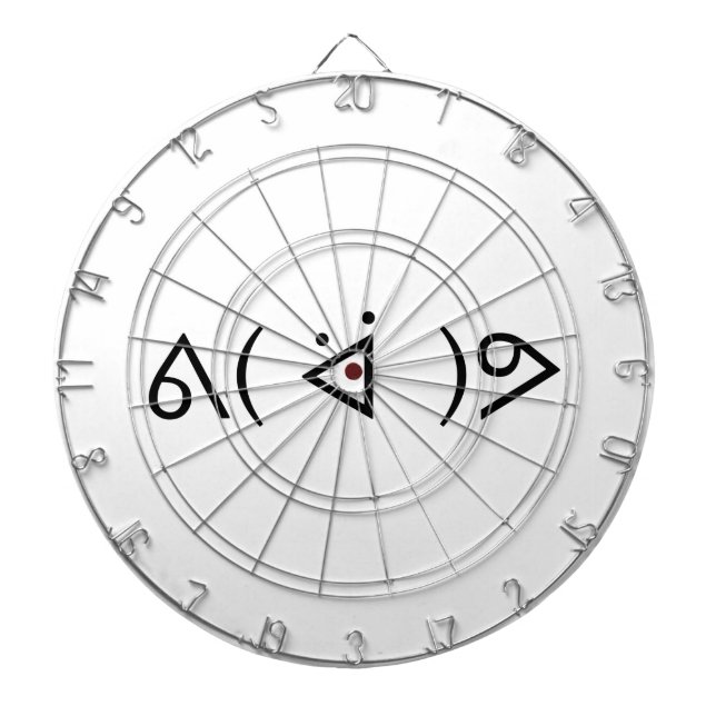 Happy Gary ᕕ( ᐛ )ᕗ Meme Emoticon Emoji Text Art Dartboard (Front)