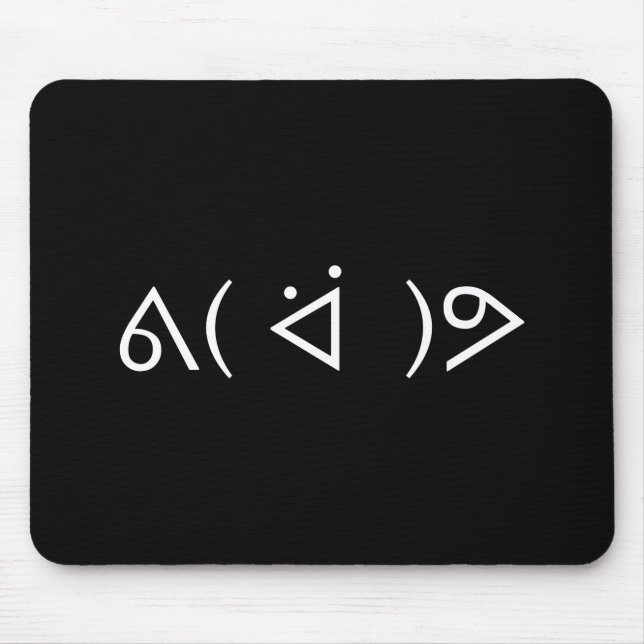 Happy Gary ᕕ( ᐛ )ᕗ Meme Emoticon Emoji Text Art Mouse Mat (Front)