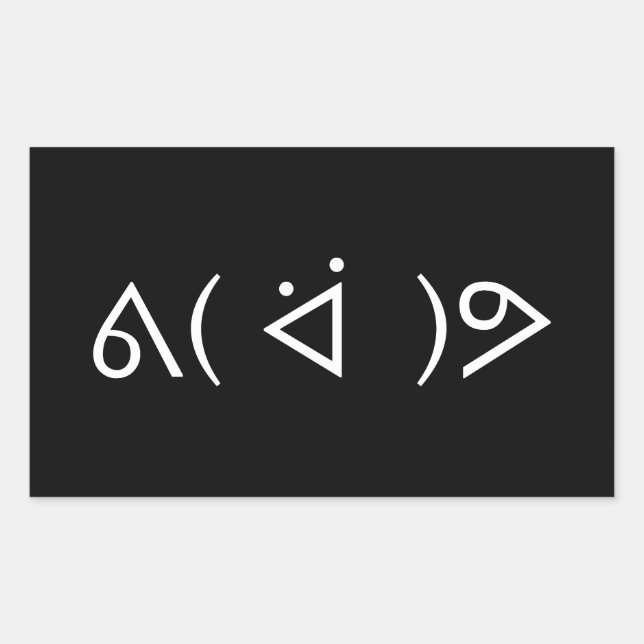 Happy Gary ᕕ( ᐛ )ᕗ Meme Emoticon Emoji Text Art Rectangular Sticker (Front)