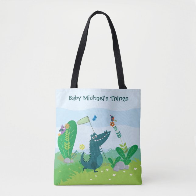 Happy Gator All Over Print Tote Bag (Front)