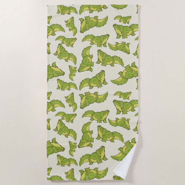 Happy Gator Beach Towel (Front)