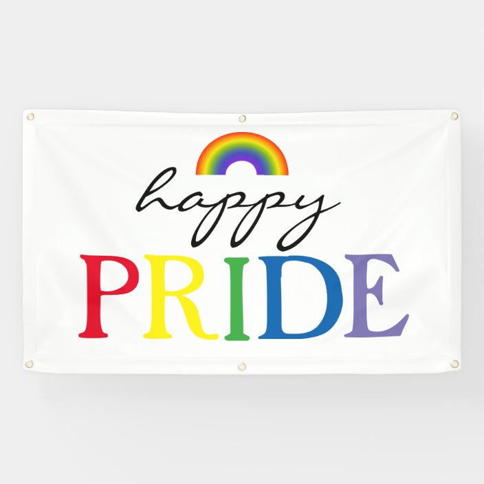 Happy Gay Pride Rainbow Banner | Zazzle.co.uk