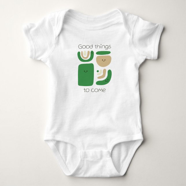 Happy Geometric Figures Baby Bodysuit (Front)