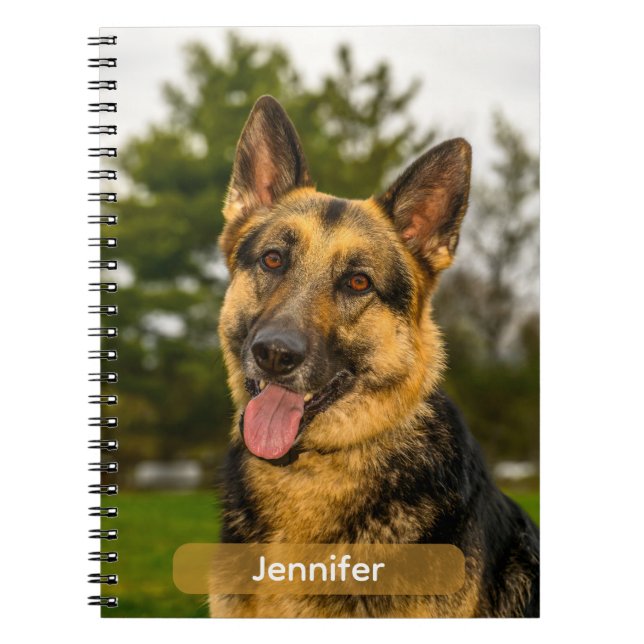 Happy German Shepherd Dog Portrait  Notebook (Front)