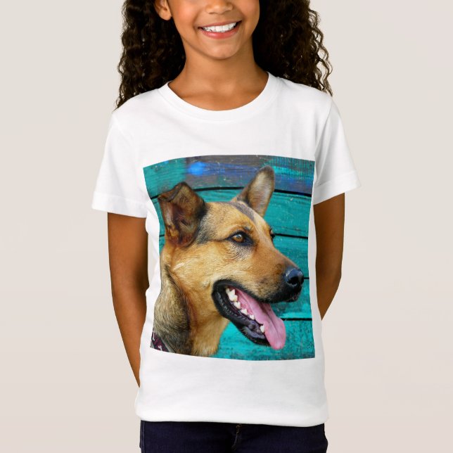 Happy German Shepherd dog T-Shirt (Front)