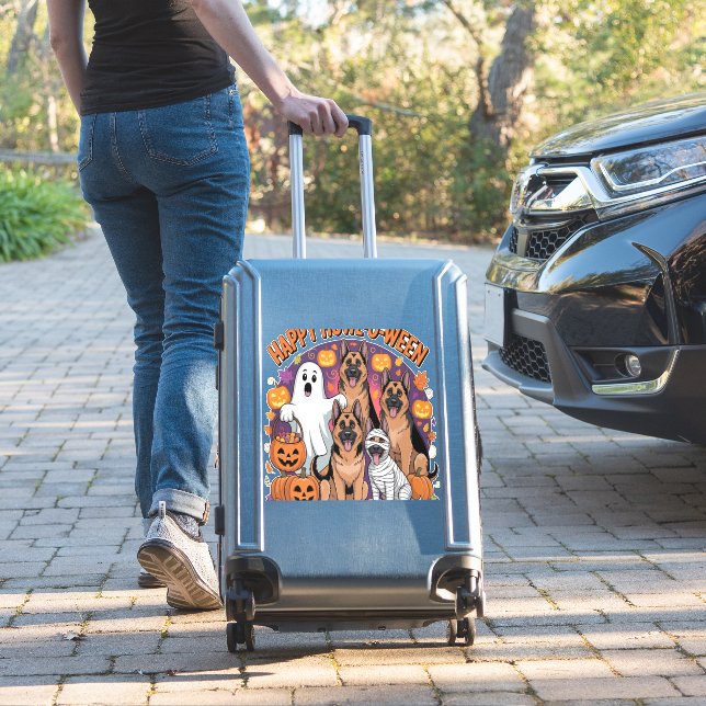 Happy German Shepherd Halloween (Suitcase Insitu)