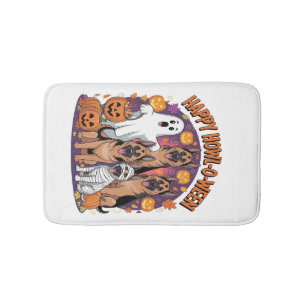 Happy German Shepherd Halloween Bath Mat