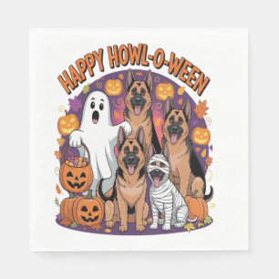 Happy German Shepherd Halloween Napkin