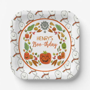 Happy Ghost Birthday Party Paper Plate