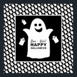 Happy Ghost, Black Halloween Party Poster<br><div class="desc">This Halloween welcome sign is perfect for anyone planning a Halloween celebration. The design features happy ghosts on the front with a tiled ghost pattern and is finished with matching editable wording. This fun design can be personalised to suit your special event and will be the perfect decor for any...</div>