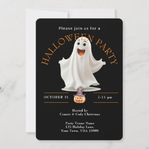HAPPY GHOST  HALLOWEEN Party Invitation