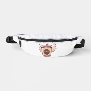 Happy Ghost Loves Coffee Sticker Bum Bags