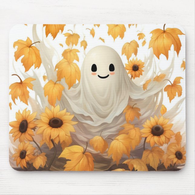 Happy Ghost Mouse Mat (Front)