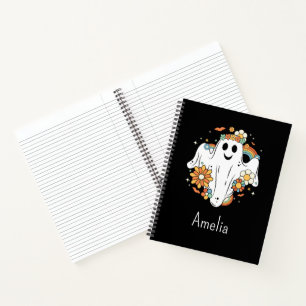Happy Ghost Retro Hippie Vibe Notebook