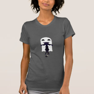 Happy Ghost & Scraggly Cat Women's Grey T-Shirt