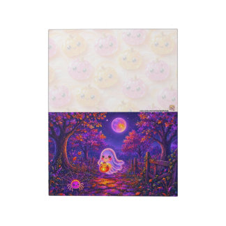 Happy Ghost & Spider Halloween Notepad