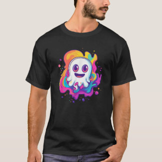 Happy Ghost with Colourful Splash T-Shirt