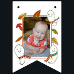 Happy Ghosts Boothday with Photo Birthday Bunting<br><div class="desc">Are you celebrating a boo-thday Halloween birthday this year? Make your party extra cute and colourful with this festive Fall ghost banner! Featuring hand drawn artwork of some sweet ghosts in scarves flying through the autumn leaves. Fun jack-o-lanterns add to the decor for the perfect addition to your party! Matching...</div>