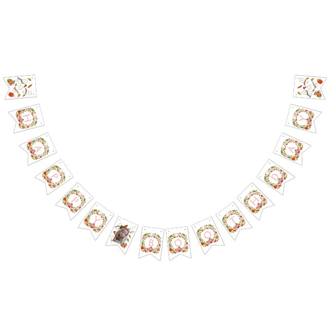 Happy Ghosts Boothday with Photo Pink Birthday Bunting (All)