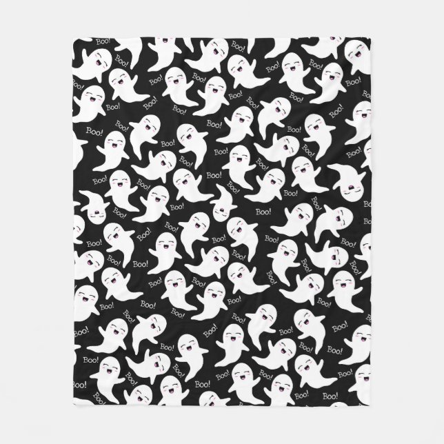 Happy Ghosts In Flight! Fleece Blanket (Front)