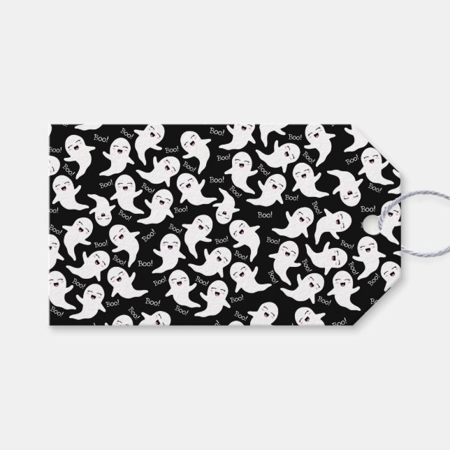 Happy Ghosts In Flight! Gift Tags (Front (Horizontal))