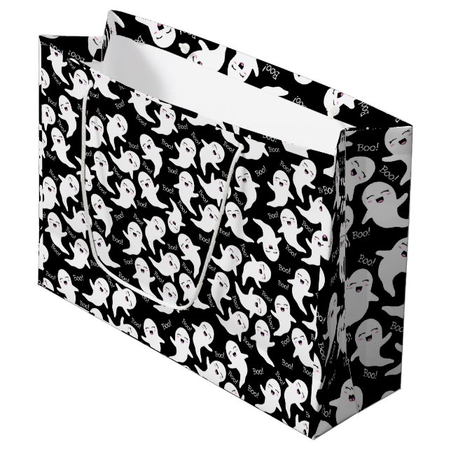 Happy Ghosts In Flight! Large Gift Bag (Front Angled)